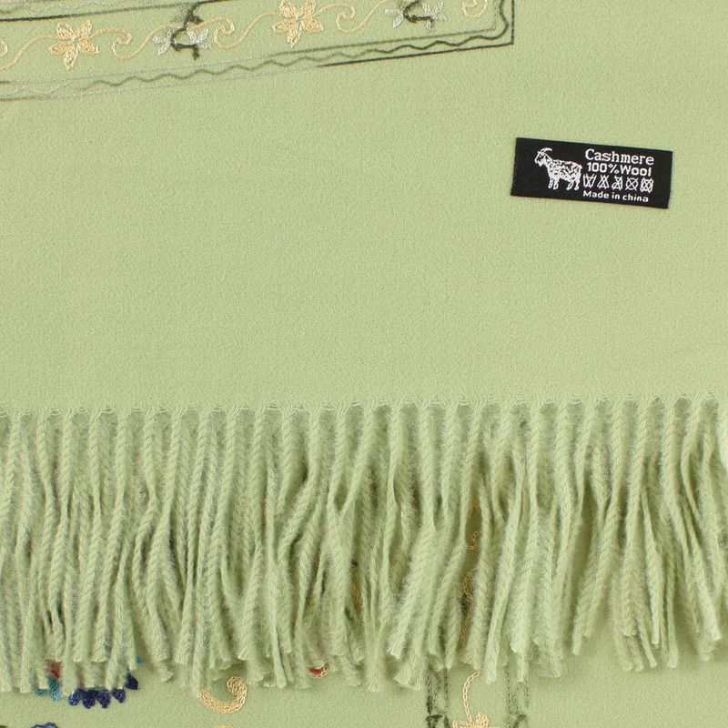 Fashion, accesorii si bijuterii - Femei - Accesorii femei - Esarfe si fulare femei - Esarfa de dama, din lana, Buticcochet, model cu broderie, 70x190 cm, Vernil - ES3223 - Infinity.ro
