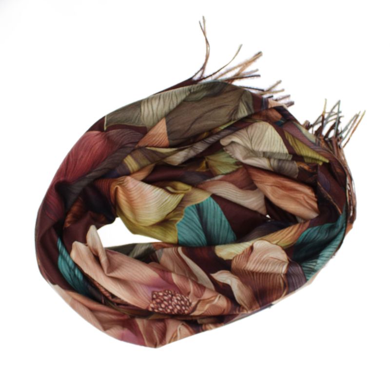 Fashion, accesorii si bijuterii - Femei - Accesorii femei - Esarfe si fulare femei - Esarfa dama, din lana, Buticcochet, 70x180 cm, imprimeu floral stilizat, Multicolor - ES3603 - Infinity.ro
