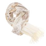 Fashion, accesorii si bijuterii - Femei - Accesorii femei - Esarfe si fulare femei - Esarfa dama, din lana, Buticcochet, 70x180 cm, model cu boderie, Alb - ES3440 - Infinity.ro
