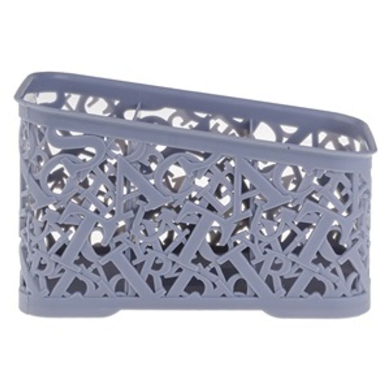 Carti si Birotica - Birotica - Accesorii de birou - Suporturi accesorii birou - Suport din plastic pentru pixuri, 3 compartimente, gri-albastru, 18.6x11x11.6cm - Infinity.ro