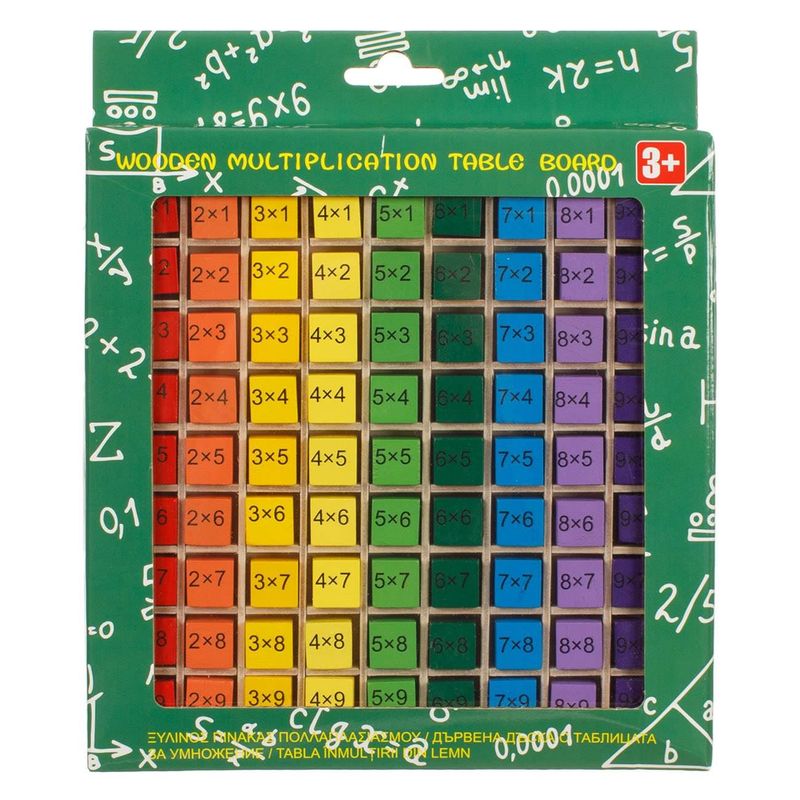 Carti si Birotica - Rechizite - Alte accesorii scolare - Tabla Inmultirii din Lemn, 19x19cm, Set Educativ Montessori - Infinity.ro