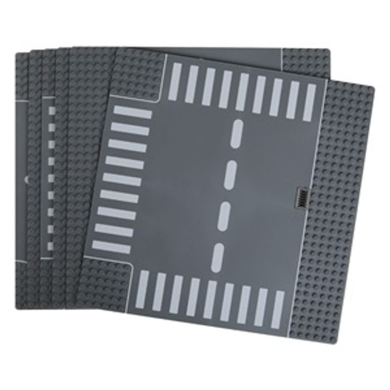 Jucarii, Copii si Bebe - Jucarii si jocuri - Seturi de constructie si cuburi - Seturi de constructie - Set Placi Plastic pentru Cuburi de Constructie cu Model de Drum - Infinity.ro