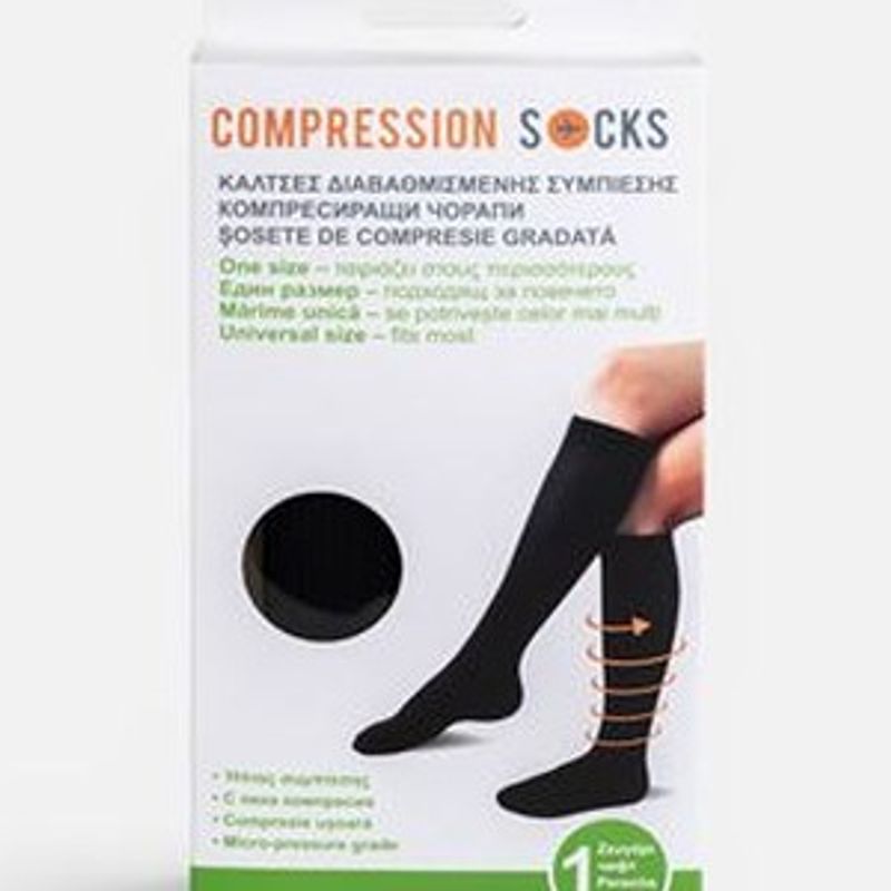 Fashion, accesorii si bijuterii - Femei - Lenjerie si pijamale femei - Sosete si ciorapi femei - Ciorapi cu compresie graduala, Negri, 1 pereche, Marime universala - Infinity.ro