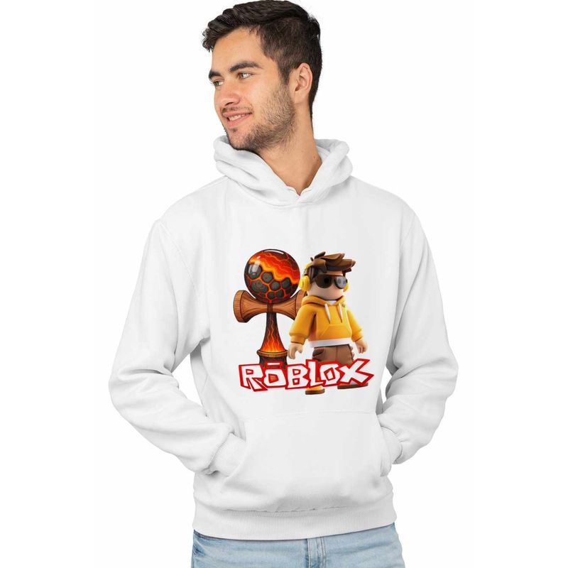 Fashion, accesorii si bijuterii - Barbati - Imbracaminte - Hanorace barbati - Hanorac Barbati Kendama Roblox Lava, alb, marime XL - Infinity.ro