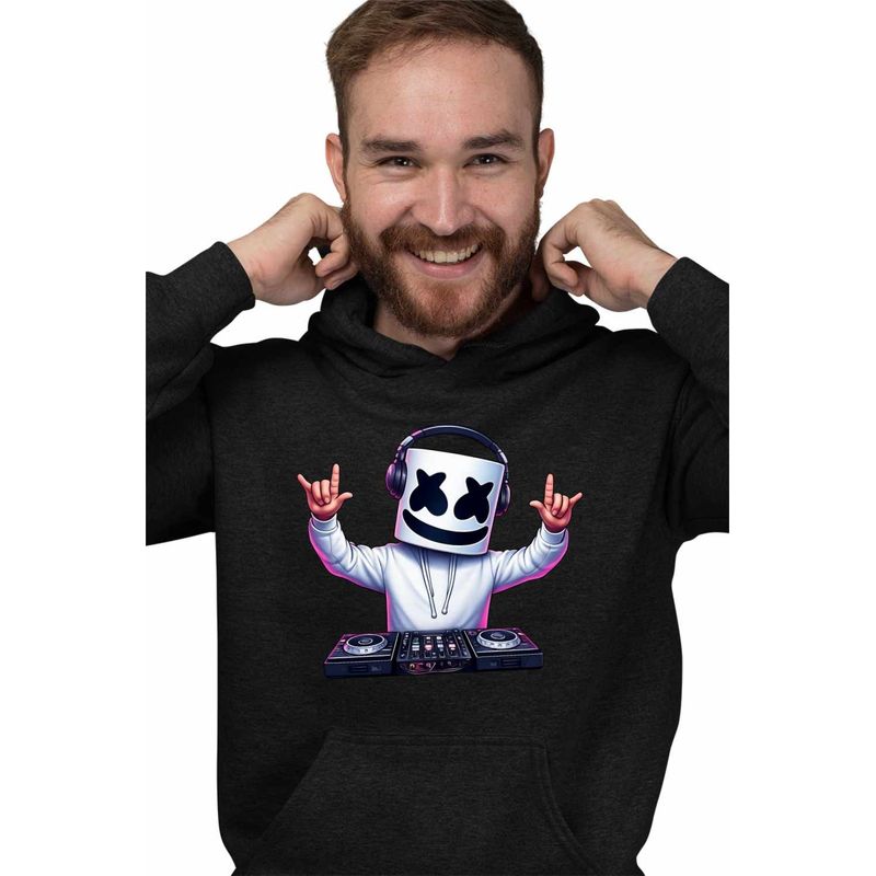 Fashion, accesorii si bijuterii - Barbati - Imbracaminte - Hanorace barbati - Hanorac Personalizat Barbati Marshmello DJ Party, negru, marime 2XL - Infinity.ro