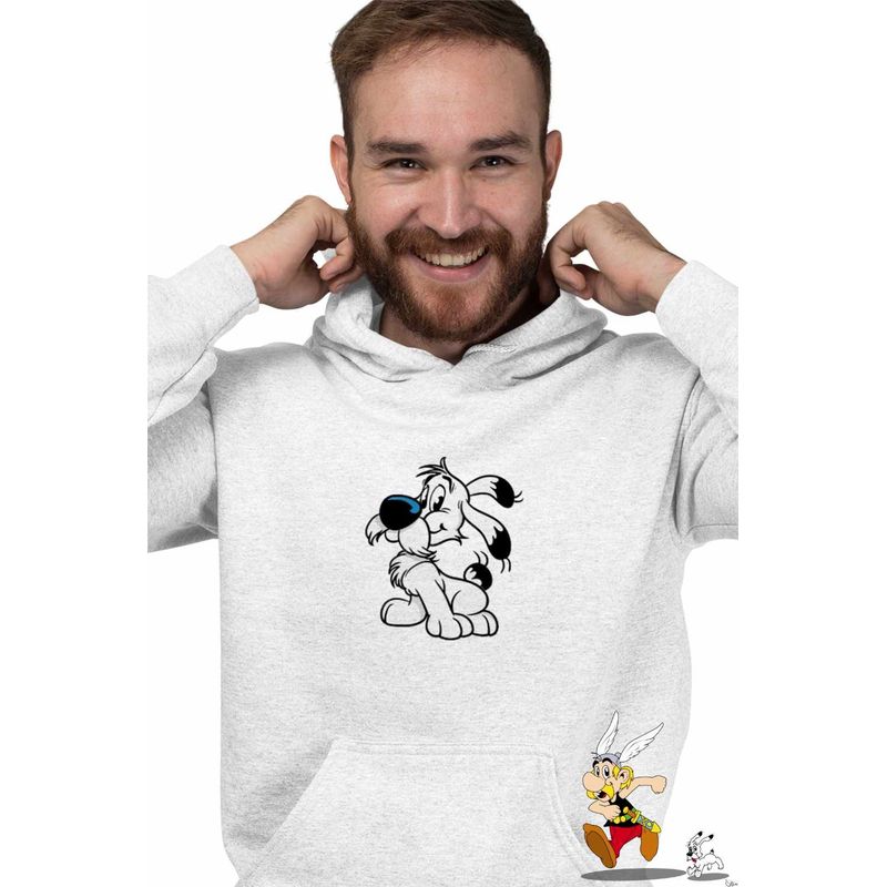 Fashion, accesorii si bijuterii - Barbati - Imbracaminte - Hanorace barbati - Hanorac Barbati Dogmatix Desene Animate Catelus Asterix, alb, marime L - Infinity.ro
