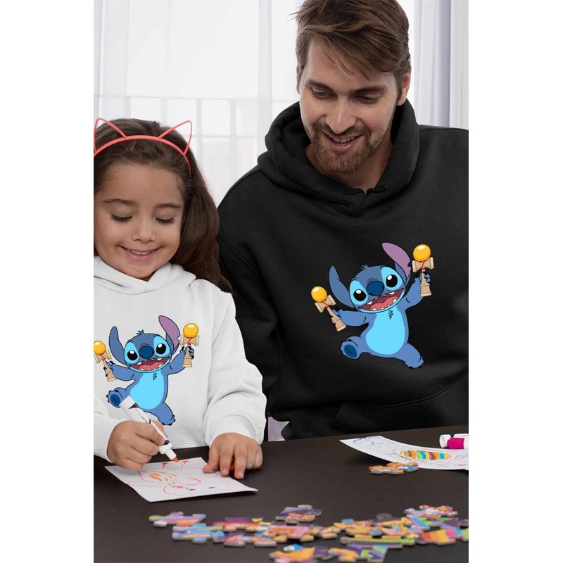Fashion, accesorii si bijuterii - Barbati - Imbracaminte - Hanorace barbati - Hanorac Barbati Kendama Stitch Lilo Desene Animate, negru, marime 2XL - Infinity.ro