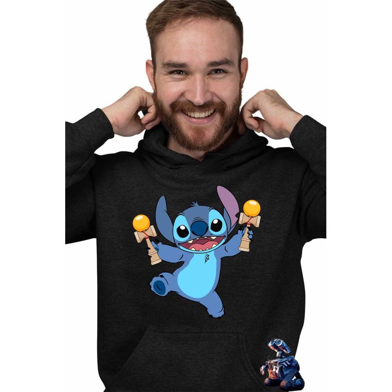 Fashion, accesorii si bijuterii - Barbati - Imbracaminte - Hanorace barbati - Hanorac Barbati Kendama Stitch Lilo Desene Animate, negru, marime 2XL - Infinity.ro