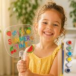 Carti si Birotica - Rechizite - Pictura si desen - Pensule si accesorii pictura - Set Creativ Evantai de Vara cu Acuarele si Pensula, Transparent, 6 Culori - Infinity.ro