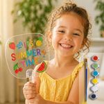Carti si Birotica - Rechizite - Pictura si desen - Pensule si accesorii pictura - Set Creativ Evantai de Vara cu Acuarele si Pensula, Transparent, 6 Culori - Infinity.ro
