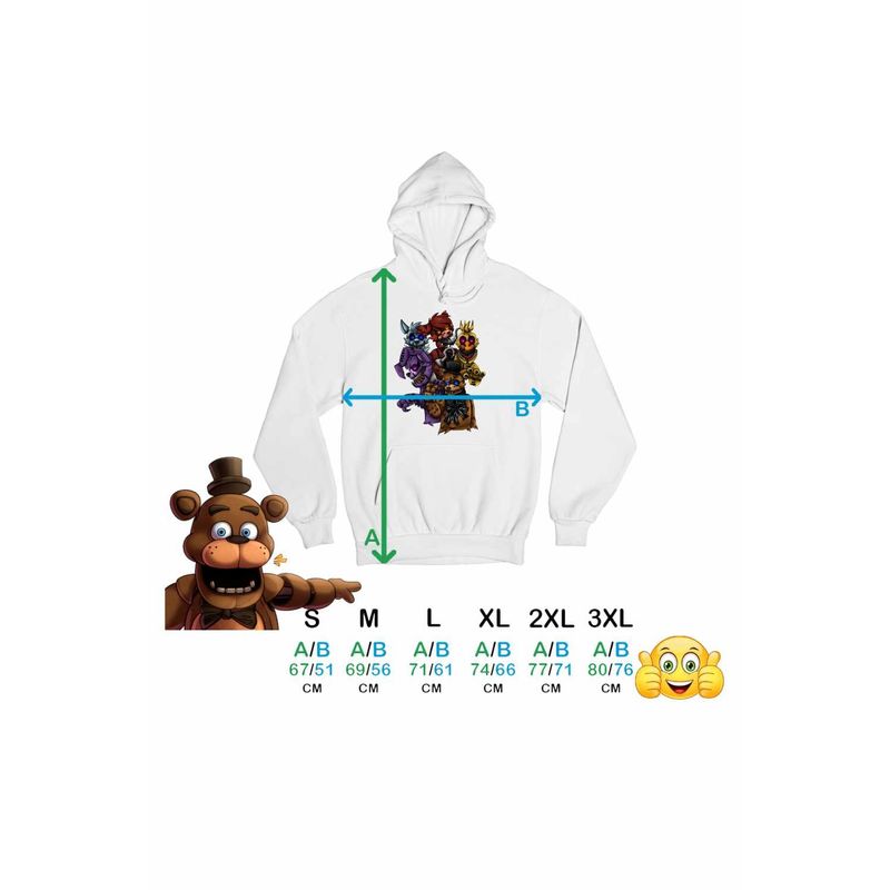 Fashion, accesorii si bijuterii - Barbati - Imbracaminte - Hanorace barbati - Hanorac Barbati Fnaf Horror Five Nights at Freddy Horror Halloween, alb, marime M - Infinity.ro
