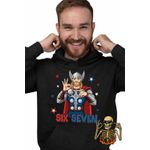 Fashion, accesorii si bijuterii - Barbati - Imbracaminte - Hanorace barbati - Hanorac Barbati Six Seven Thor 67 Marvel Superhero, negru, marime L - Infinity.ro