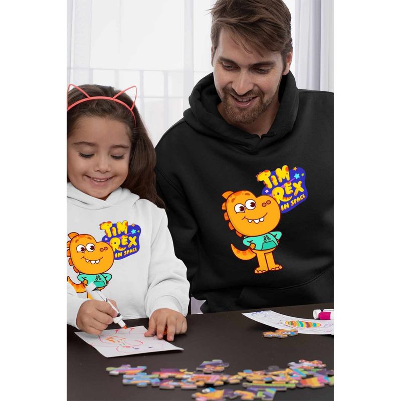Fashion, accesorii si bijuterii - Barbati - Imbracaminte - Hanorace barbati - Hanorac Barbati Tim Rex Tommy Spatiu Dinozauri Nasa, negru, marime S - Infinity.ro