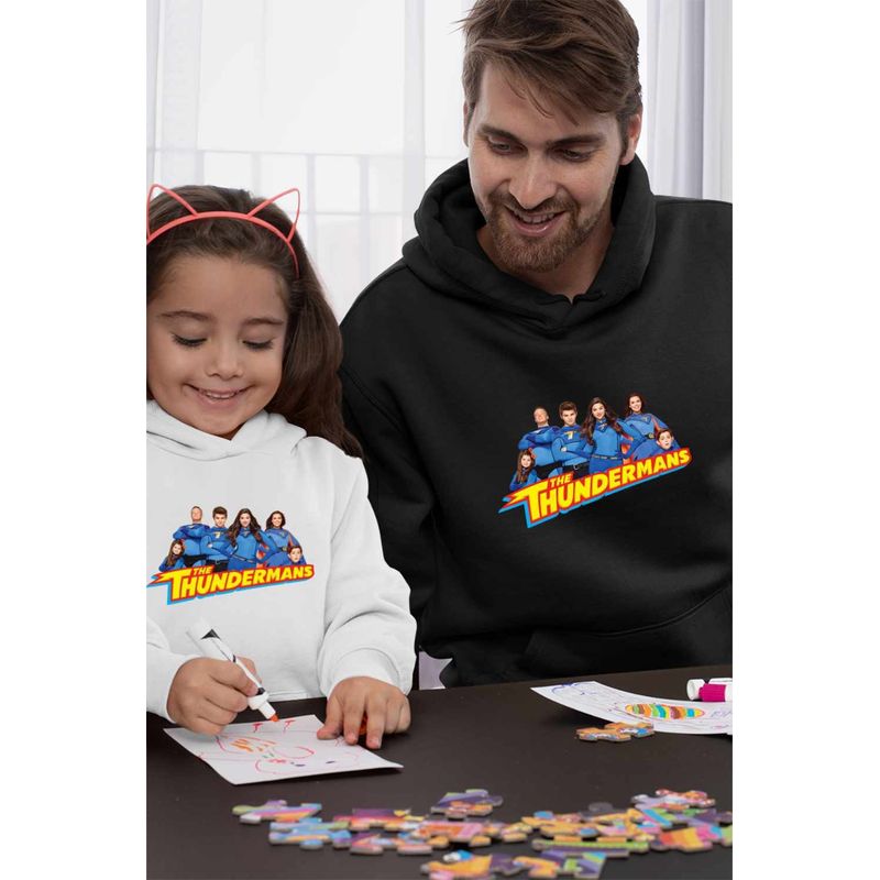 Fashion, accesorii si bijuterii - Barbati - Imbracaminte - Hanorace barbati - Hanorac Barbati Thundermans Toata Familia, negru, marime L - Infinity.ro