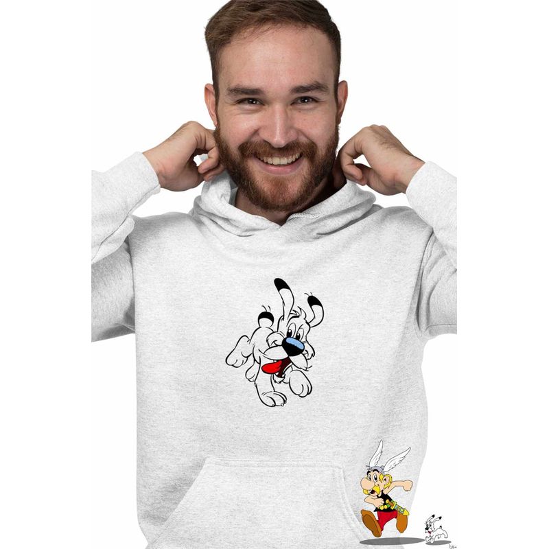 Fashion, accesorii si bijuterii - Barbati - Imbracaminte - Hanorace barbati - Hanorac Barbati Dogmatix White Terrier Asterix Obelix, alb, marime S - Infinity.ro