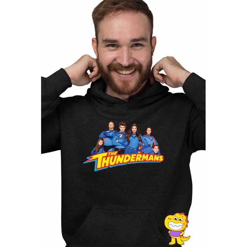 Fashion, accesorii si bijuterii - Barbati - Imbracaminte - Hanorace barbati - Hanorac Barbati Thundermans Toata Familia, negru, marime L - Infinity.ro