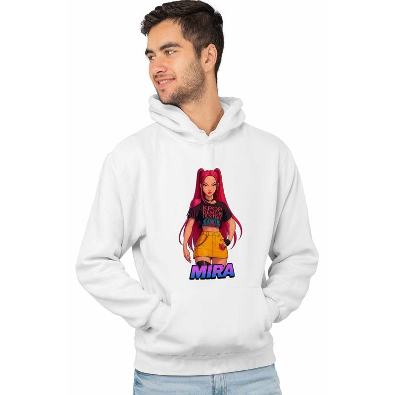 Fashion, accesorii si bijuterii - Barbati - Imbracaminte - Hanorace barbati - Hanorac Barbati Huntrix Mira Kpop Demon Hunters, alb, marime 3XL - Infinity.ro