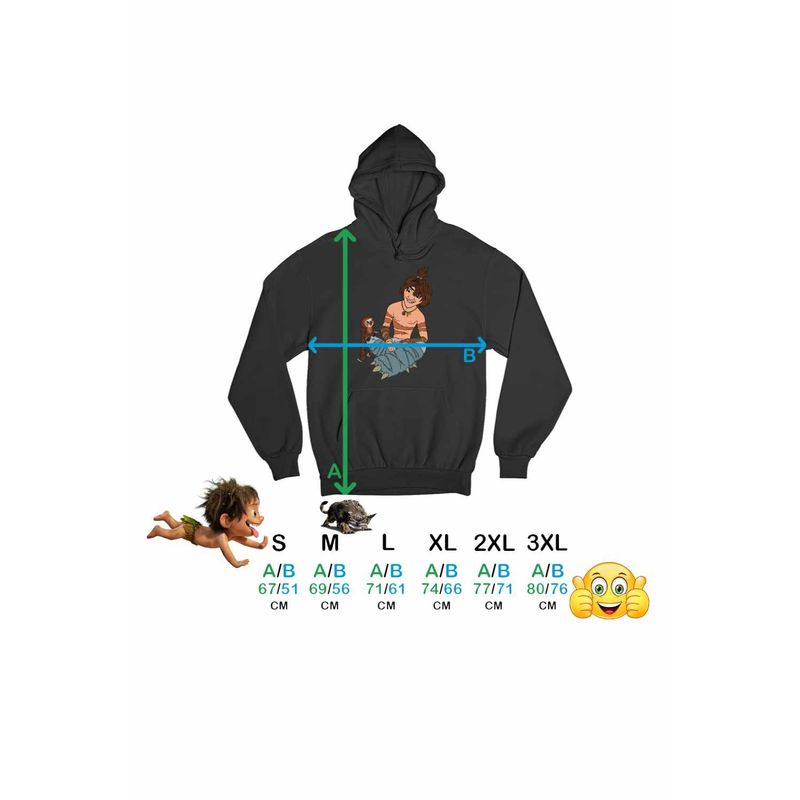 Fashion, accesorii si bijuterii - Barbati - Imbracaminte - Hanorace barbati - Hanorac Barbati The Croods Guy Familia Crood Epoca de Piatra, negru, marime 3XL - Infinity.ro