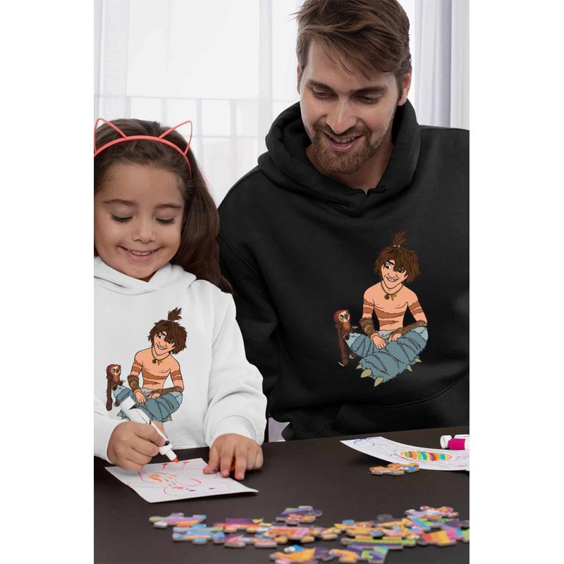 Fashion, accesorii si bijuterii - Barbati - Imbracaminte - Hanorace barbati - Hanorac Barbati The Croods Guy Familia Crood Epoca de Piatra, negru, marime 3XL - Infinity.ro