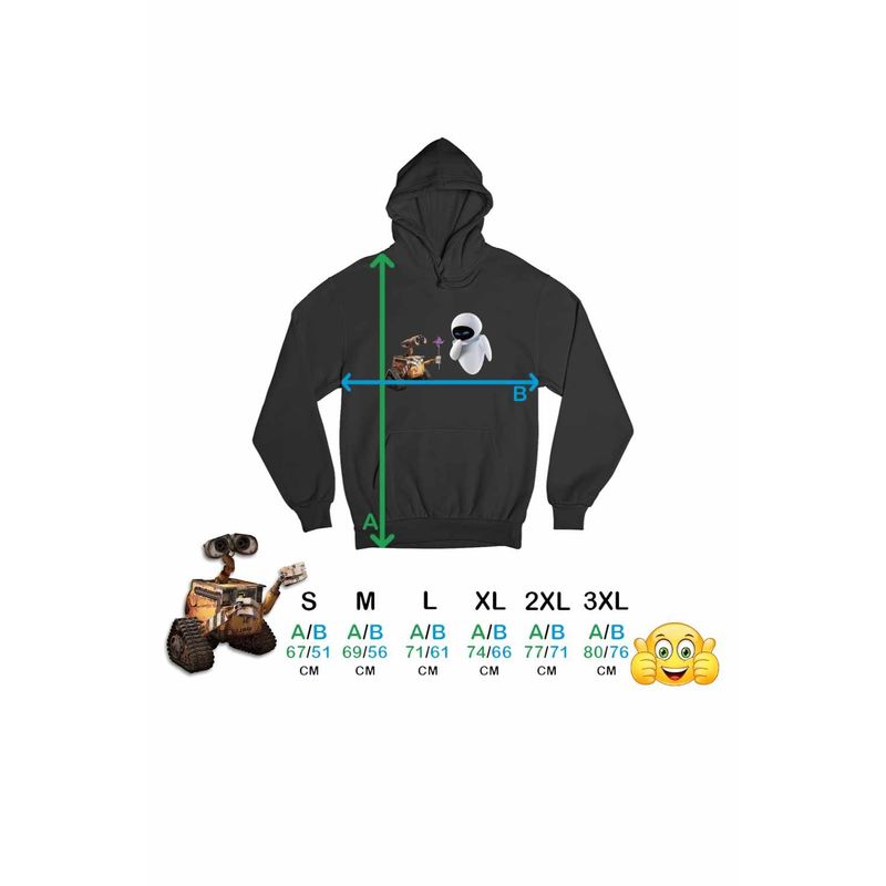 Fashion, accesorii si bijuterii - Barbati - Imbracaminte - Hanorace barbati - Hanorac Barbati Wall-E Morisca Eve Dragobete Velentines Day Romantic, negru, marime XL - Infinity.ro