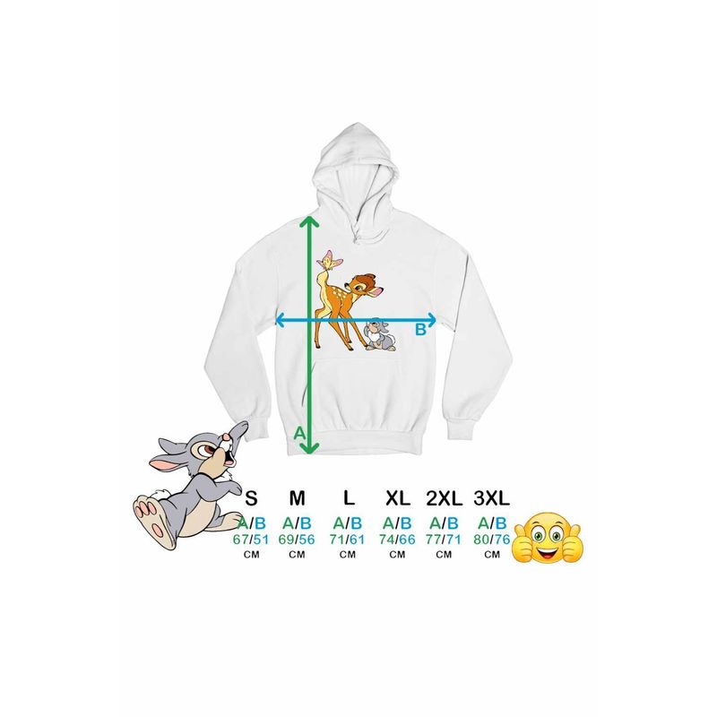 Fashion, accesorii si bijuterii - Barbati - Imbracaminte - Hanorace barbati - Hanorac Personalizat Barbati Bambi Fluturas Thumper Coada Iepure, alb, marime M - Infinity.ro