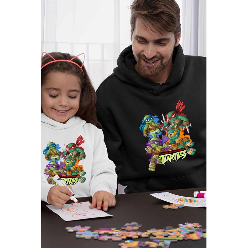Fashion, accesorii si bijuterii - Barbati - Imbracaminte - Hanorace barbati - Hanorac Barbati Testoasele Ninja Chibi Bebelusi Mutant, negru, marime XL - Infinity.ro