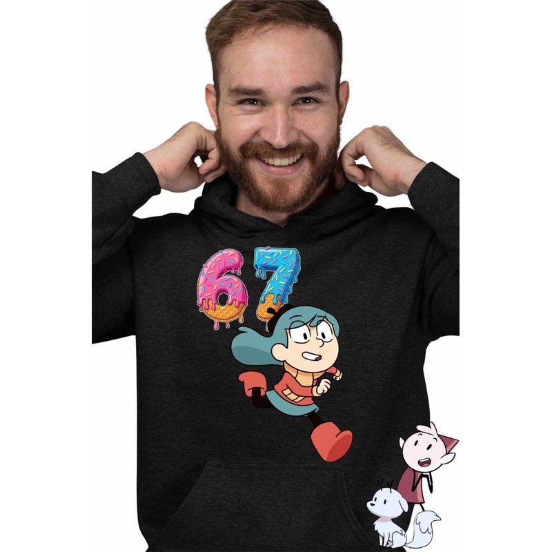 Fashion, accesorii si bijuterii - Barbati - Imbracaminte - Hanorace barbati - Hanorac Barbati Hilda Six Seven 67 Sase Sapte, negru, marime S - Infinity.ro