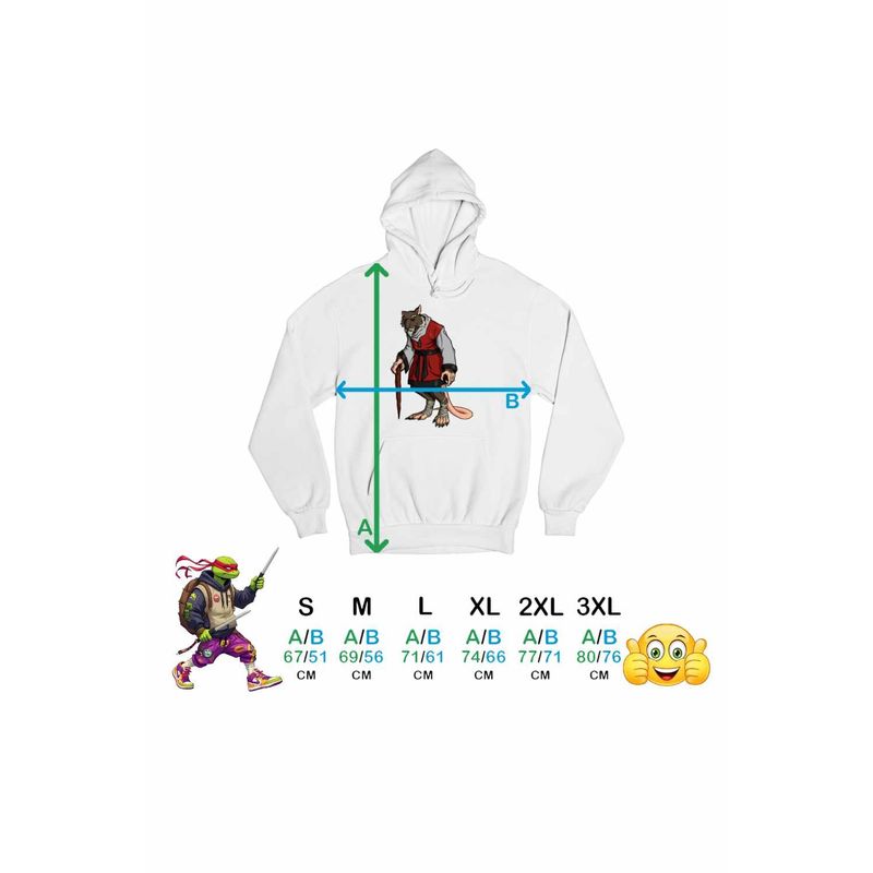 Fashion, accesorii si bijuterii - Barbati - Imbracaminte - Hanorace barbati - Hanorac Barbati Testoasele Ninja Sensei Master Splinter Sobolan Batran, alb, marime L - Infinity.ro