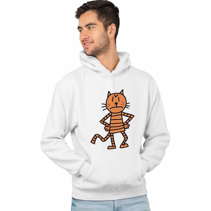 Fashion, accesorii si bijuterii - Barbati - Imbracaminte - Hanorace barbati - Hanorac Barbati Dog Man Petey Pisica Captain Underpants, alb, marime 2XL - Infinity.ro