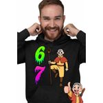 Fashion, accesorii si bijuterii - Barbati - Imbracaminte - Hanorace barbati - Hanorac Barbati Avatar Six Seven Last Airbender 67 Calugar Shaolin, negru, marime 3XL - Infinity.ro
