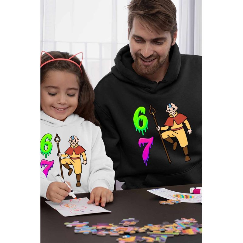 Fashion, accesorii si bijuterii - Barbati - Imbracaminte - Hanorace barbati - Hanorac Barbati Avatar Six Seven Last Airbender 67 Calugar Shaolin, negru, marime 3XL - Infinity.ro