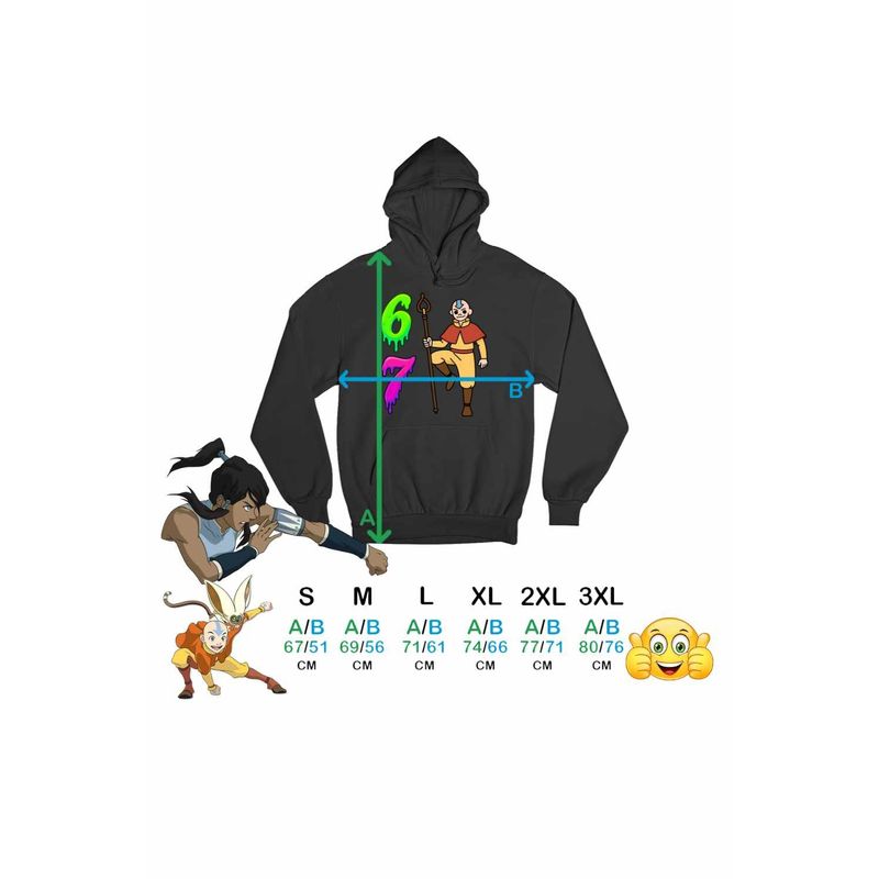 Fashion, accesorii si bijuterii - Barbati - Imbracaminte - Hanorace barbati - Hanorac Barbati Avatar Six Seven Last Airbender 67 Calugar Shaolin, negru, marime 3XL - Infinity.ro