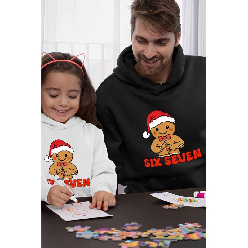 Fashion, accesorii si bijuterii - Barbati - Imbracaminte - Hanorace barbati - Hanorac Barbati Six Seven Omul de Turta Dulce Craciun, negru, marime 3XL - Infinity.ro