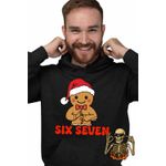Fashion, accesorii si bijuterii - Barbati - Imbracaminte - Hanorace barbati - Hanorac Barbati Six Seven Omul de Turta Dulce Craciun, negru, marime 3XL - Infinity.ro