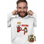 Fashion, accesorii si bijuterii - Barbati - Imbracaminte - Hanorace barbati - Hanorac Barbati Six Seven Spiderman Ironman 67 Marvel Superhero, alb, marime L - Infinity.ro