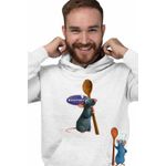 Fashion, accesorii si bijuterii - Barbati - Imbracaminte - Hanorace barbati - Hanorac Personalizat Barbati Ratatouille Chef Remy Soricel Bucatar, alb, marime L - Infinity.ro