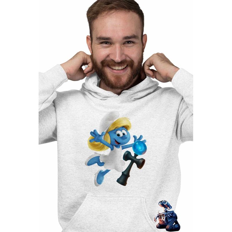Fashion, accesorii si bijuterii - Barbati - Imbracaminte - Hanorace barbati - Hanorac Barbati Kendama Strumfita Strumfii Gargamel, alb, marime XL - Infinity.ro