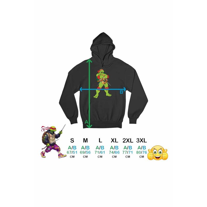 Fashion, accesorii si bijuterii - Barbati - Imbracaminte - Hanorace barbati - Hanorac Barbati Testoasele Ninja Rafael Raphael Rafaelo Cutite, negru, marime XL - Infinity.ro