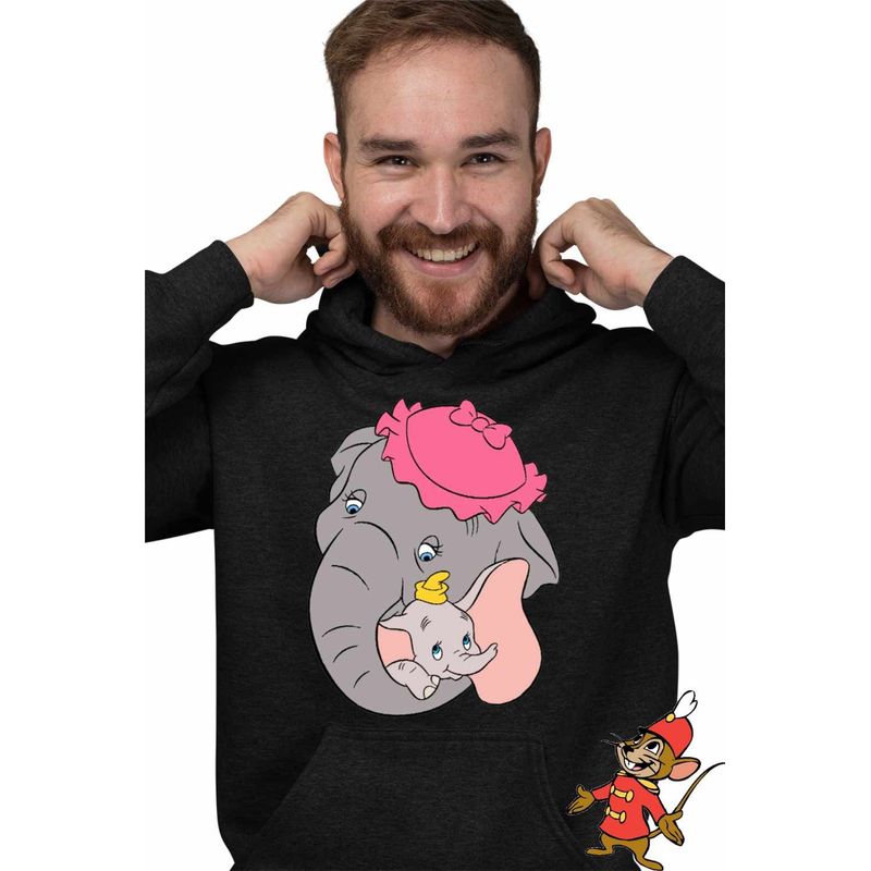 Fashion, accesorii si bijuterii - Barbati - Imbracaminte - Hanorace barbati - Hanorac Barbati Dumbo Jumbo Love Elefant Circ, negru, marime 3XL - Infinity.ro