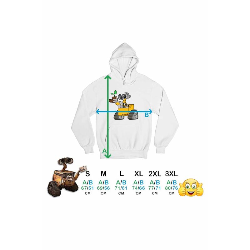 Fashion, accesorii si bijuterii - Barbati - Imbracaminte - Hanorace barbati - Hanorac Barbati Wall-E Planta Papuc Bocanc Cartoon Desene Animate, alb, marime L - Infinity.ro