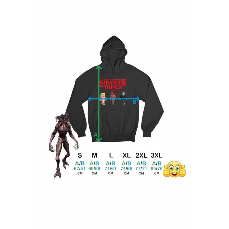 Fashion, accesorii si bijuterii - Barbati - Imbracaminte - Hanorace barbati - Hanorac Barbati Stranger Things Minecraft Demogorgon Roblox, negru, marime 2XL - Infinity.ro