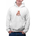 Fashion, accesorii si bijuterii - Barbati - Imbracaminte - Hanorace barbati - Hanorac Barbati Familia Addams Hand Mana Halloween Horror Scoala, alb, marime XL - Infinity.ro