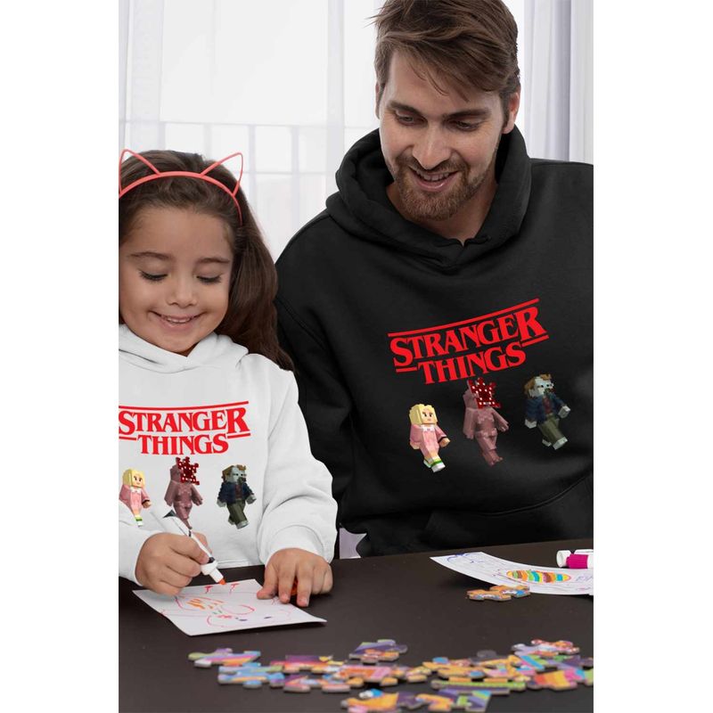 Fashion, accesorii si bijuterii - Barbati - Imbracaminte - Hanorace barbati - Hanorac Barbati Stranger Things Minecraft Demogorgon Roblox, negru, marime 2XL - Infinity.ro
