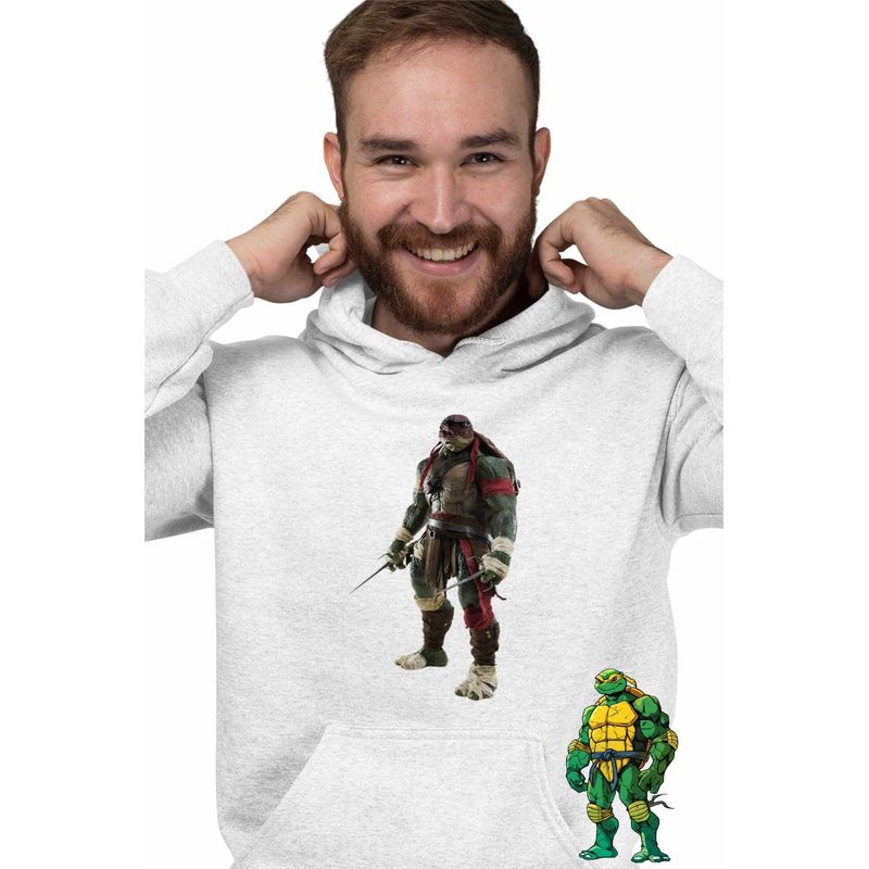 Fashion, accesorii si bijuterii - Barbati - Imbracaminte - Hanorace barbati - Hanorac Barbati Testoasele Ninja Raphael Ninjutsu Rafael Mutant, alb, marime XL - Infinity.ro