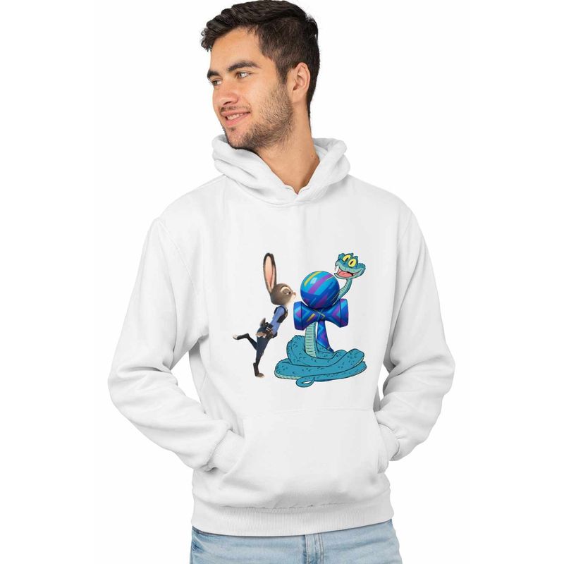 Fashion, accesorii si bijuterii - Barbati - Imbracaminte - Hanorace barbati - Hanorac Barbati Kendama Zootopia Gary Judy Politist Sarpe Iepure, alb, marime S - Infinity.ro