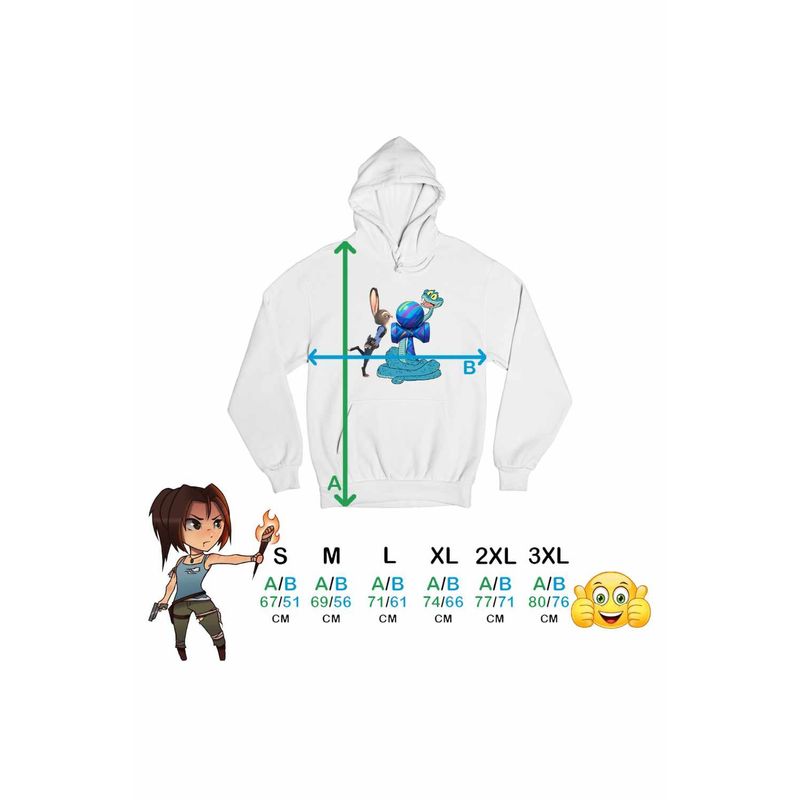 Fashion, accesorii si bijuterii - Barbati - Imbracaminte - Hanorace barbati - Hanorac Barbati Kendama Zootopia Gary Judy Politist Sarpe Iepure, alb, marime S - Infinity.ro