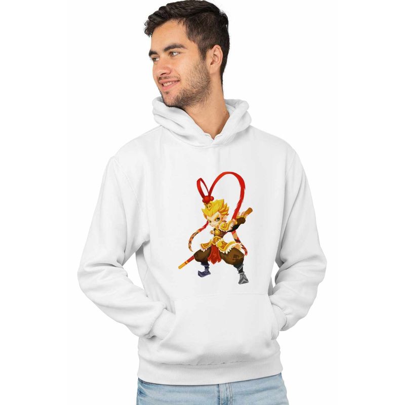 Fashion, accesorii si bijuterii - Barbati - Imbracaminte - Hanorace barbati - Hanorac Barbati Sun Wukong Monkey King Aventuri, alb, marime XL - Infinity.ro
