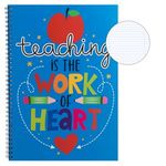 Carti si Birotica - Rechizite - Caiete - Caiete dictando - Caiet A4 cu spirala, 2 subiecte, 70 de file, capac albastru cu design 'Teaching is the work of heart' - Infinity.ro