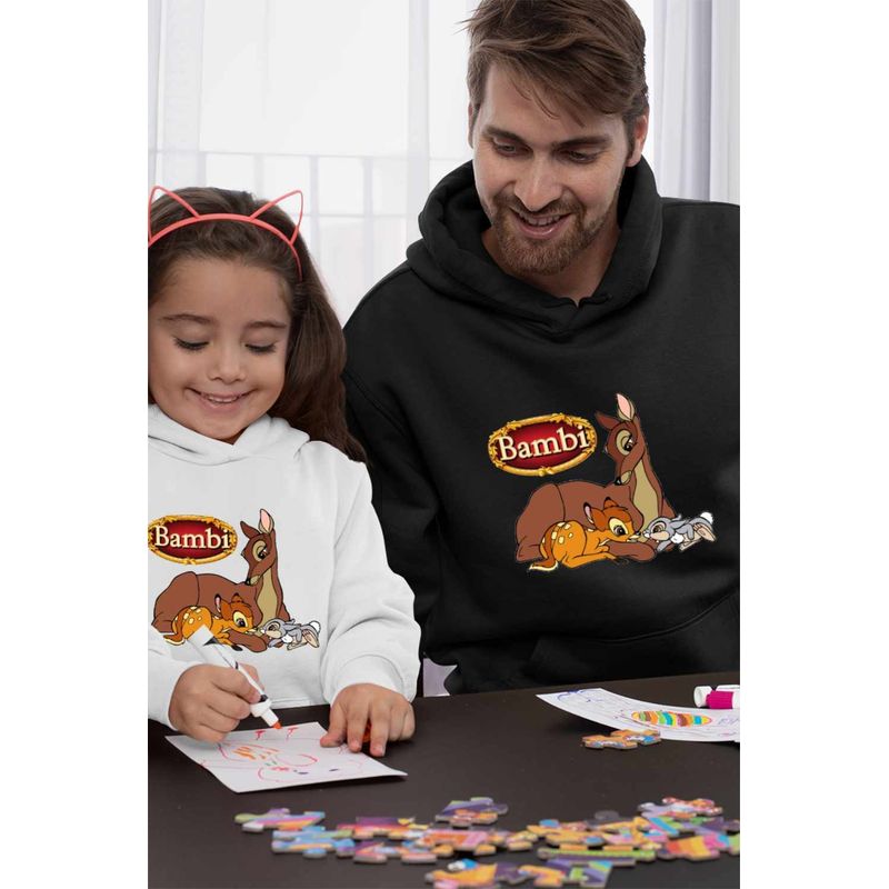 Fashion, accesorii si bijuterii - Barbati - Imbracaminte - Hanorace barbati - Hanorac Personalizat Barbati Bambi Mama Thumper Padura Caprioara, negru, marime 2XL - Infinity.ro