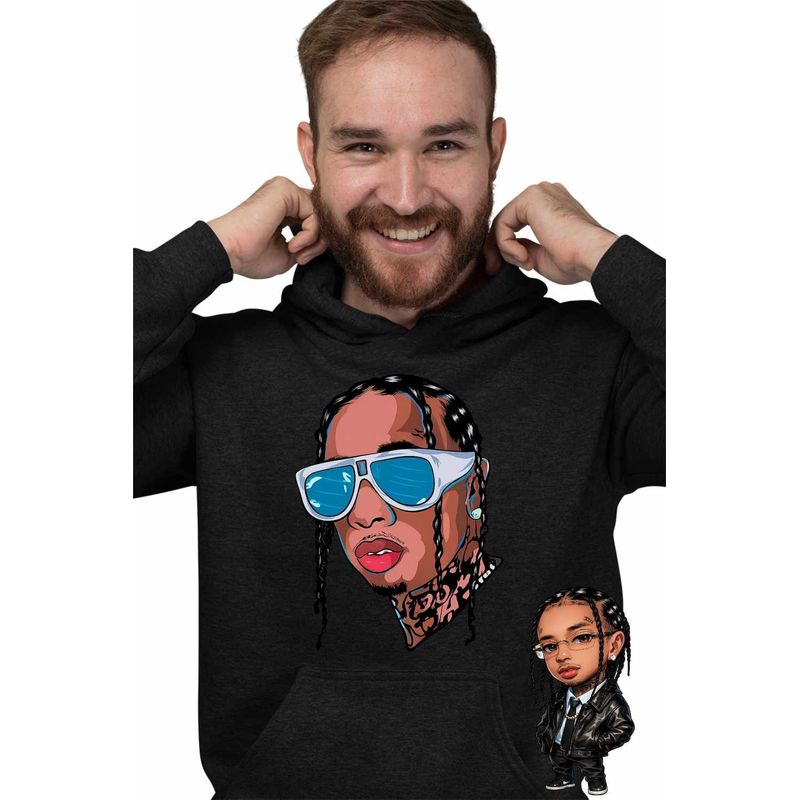 Fashion, accesorii si bijuterii - Barbati - Imbracaminte - Hanorace barbati - Hanorac Personalizat Barbati Tyga Hip Hop Vibe, negru, marime 2XL - Infinity.ro